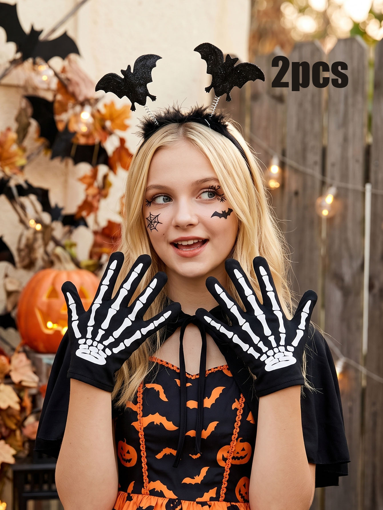 Cosplay Bat Prop - 2 Buah Set Aksesori Halloween Anak