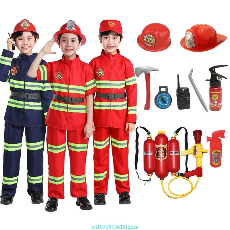 Cosplay Prop Works - Seragam pemadam kebakaran anak, kostum Cosplay
