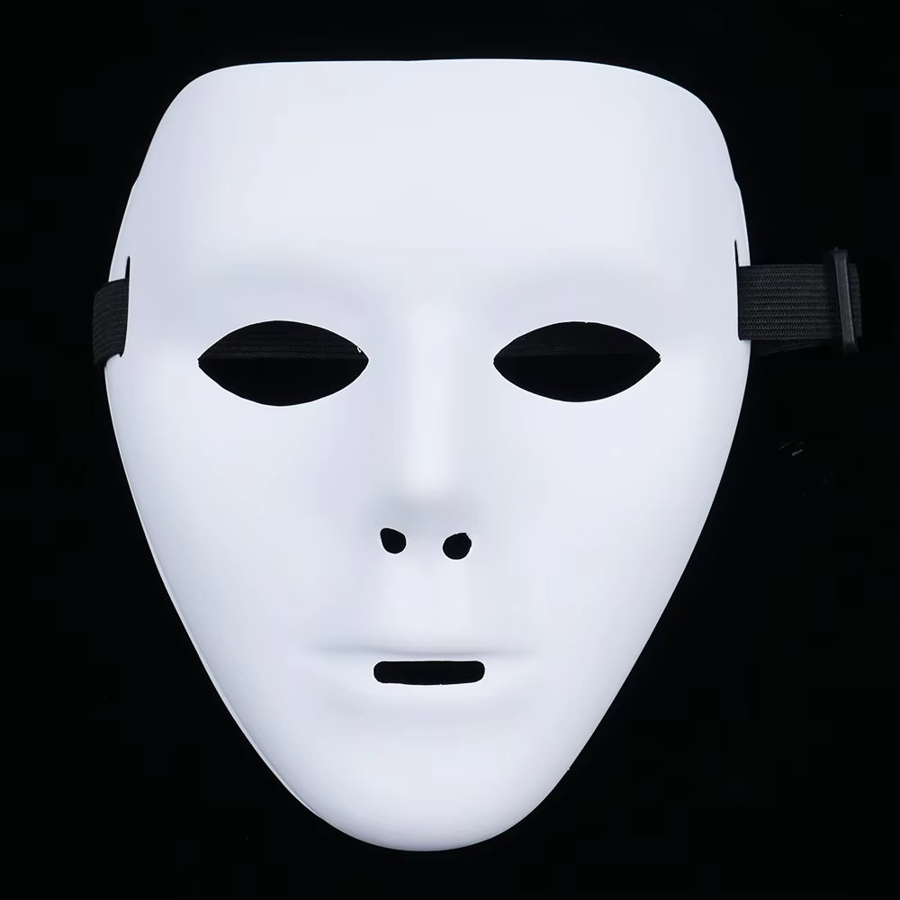 Masker Wajah Putih Pvc Hallowe - Cosplay Prop Paint ulasan dan harga