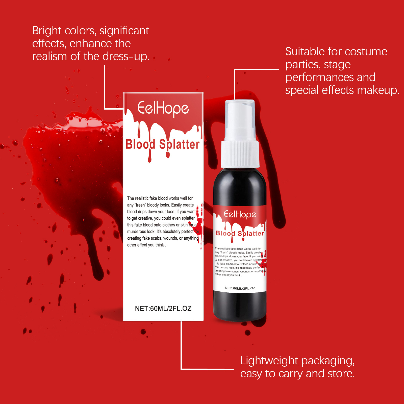 Halloween Emulasi Darah Palsu  - Cosplay Prop Paint ulasan dan harga