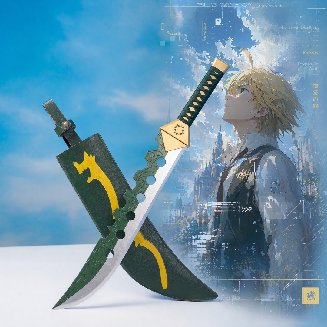 Pedang Katana Meliodas Tujuh D - Cosplay Prop Katana ulasan dan harga