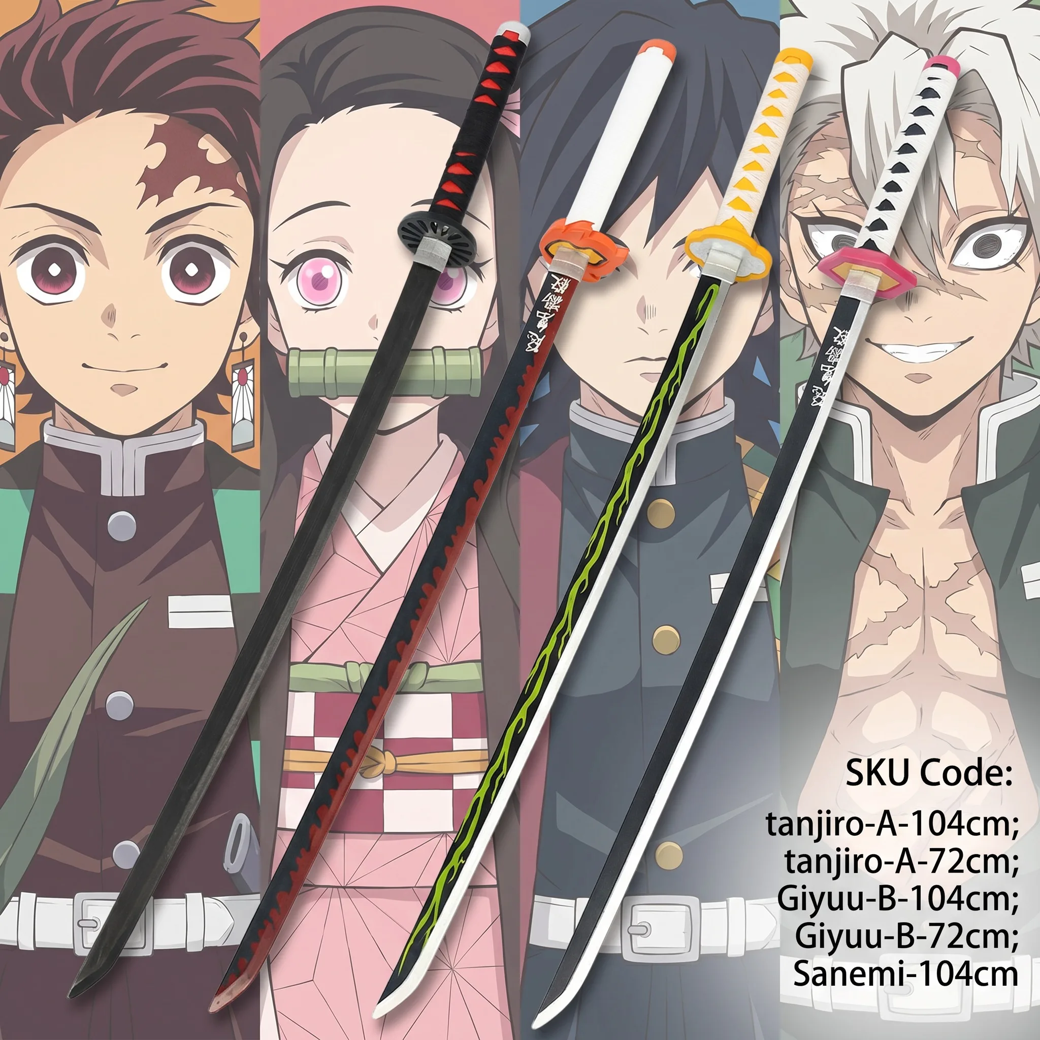 Pedang Anime Demon Slayer Tanj - Cosplay Prop Katana ulasan dan harga