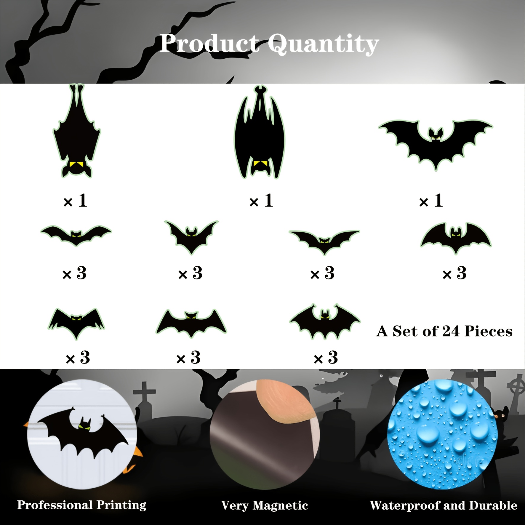 24 Kelelawar Magnetik Hallowee - Cosplay Bat Prop ulasan dan harga