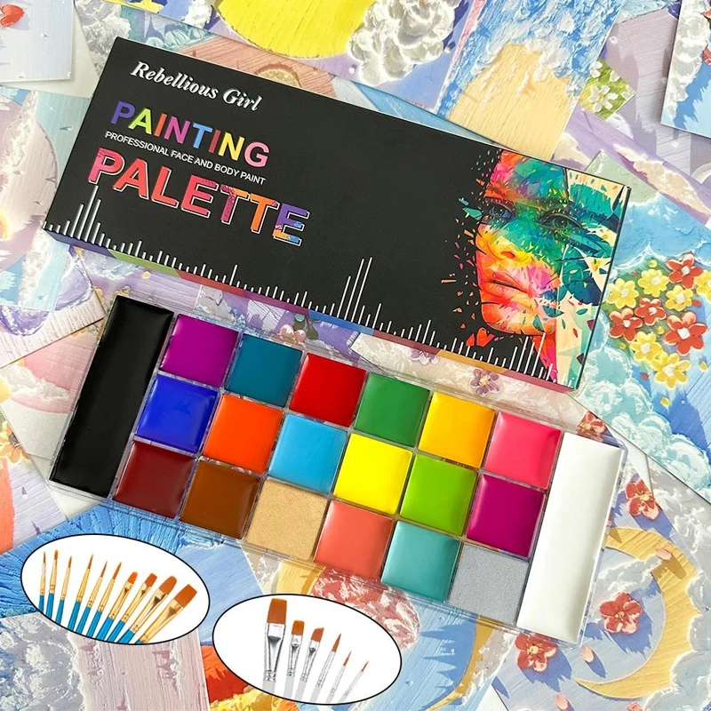 Lukisan minyak wajah, 20 warna - Cosplay Prop Paint ulasan dan harga